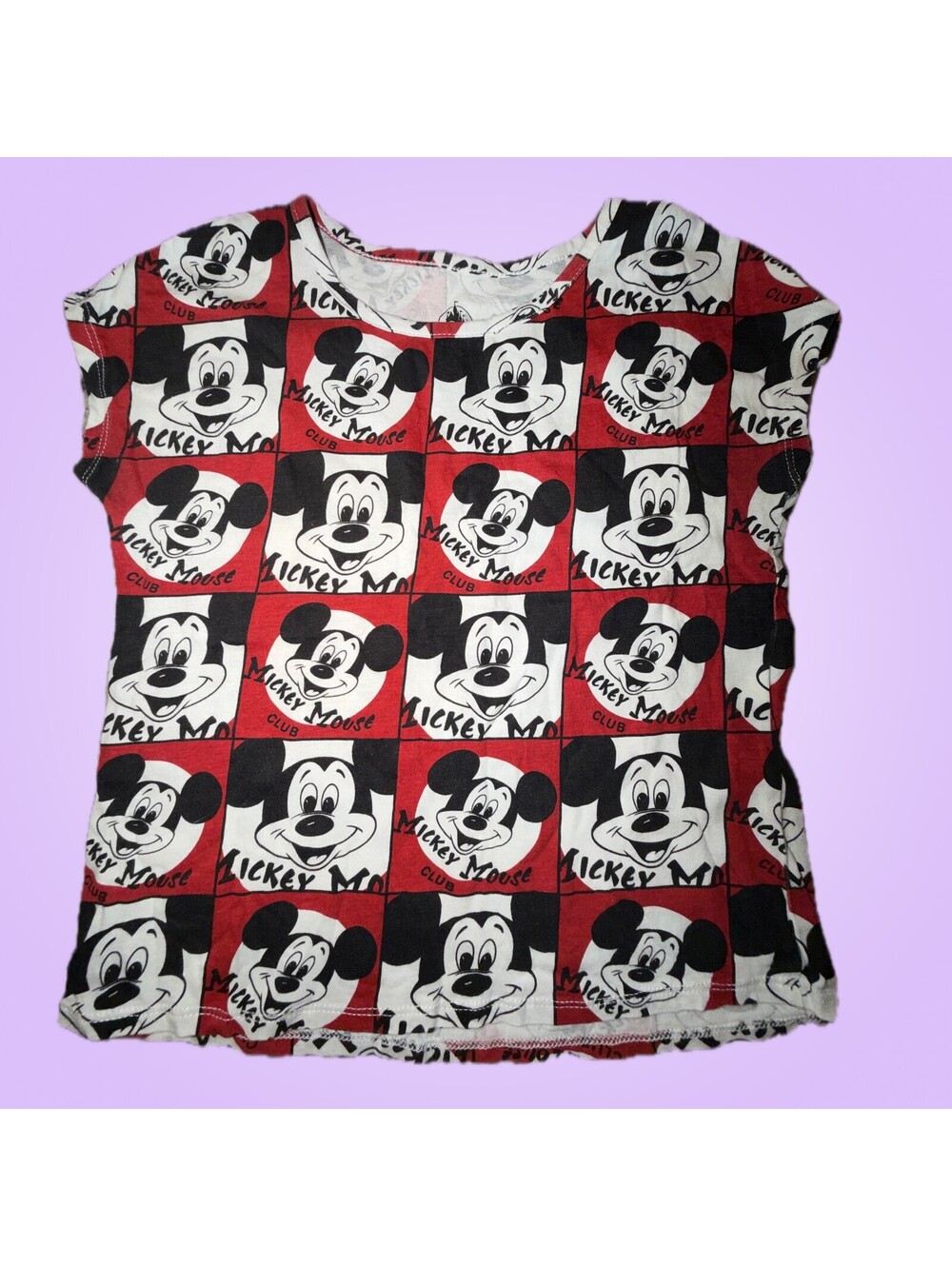 Disney Parks Girls Medium Mickey Mouse Red Black Graphic T-Shirt